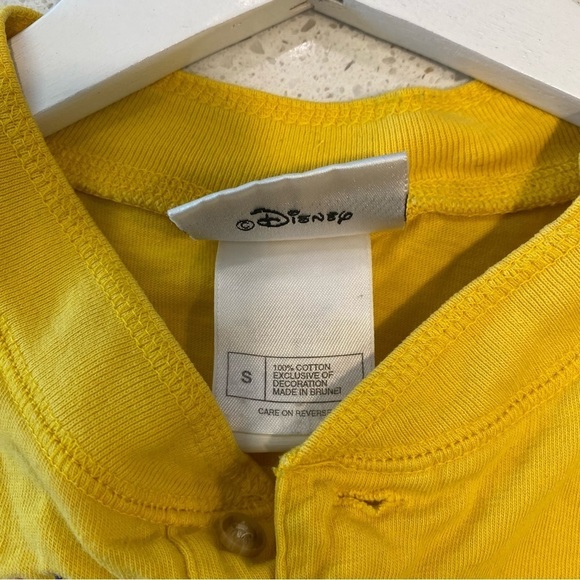 Vintage Disney World Quarter Button Yellow Embroidered Shirt Size Small - Picture 5 of 13